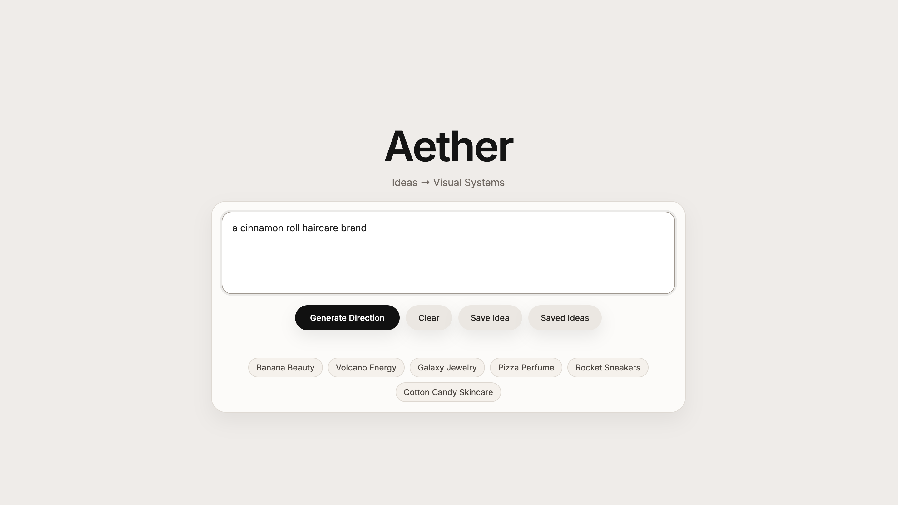 Aether direction generator interface