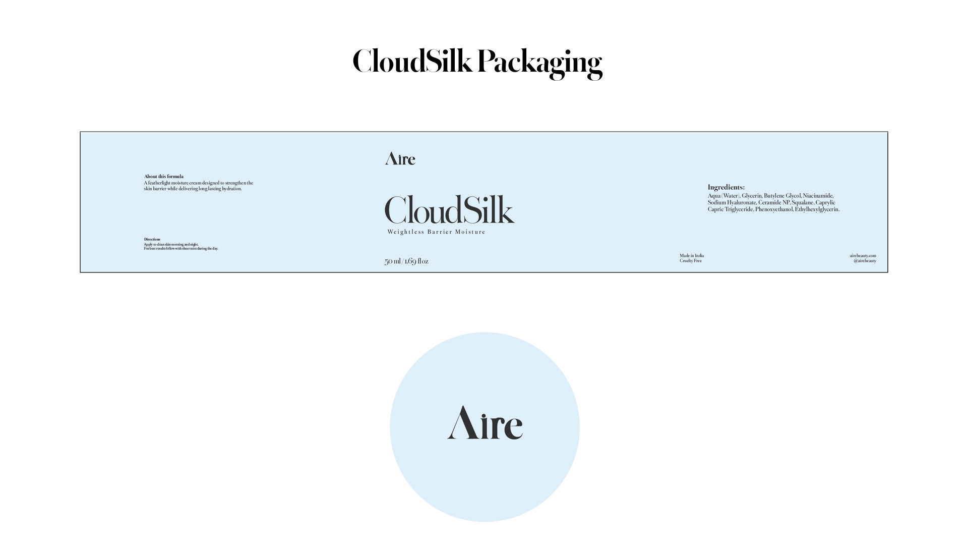 Aire Cloudsilk packaging