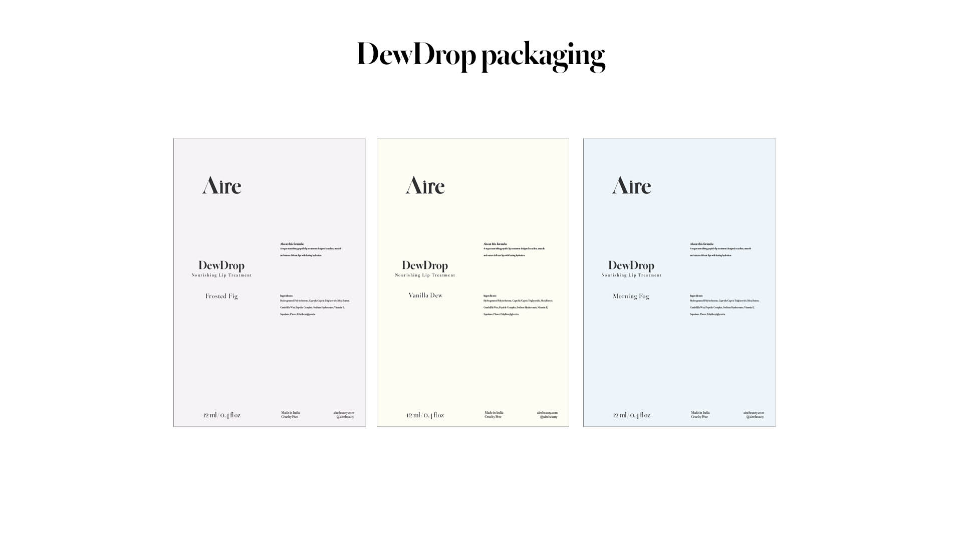 Aire Dewdrop packaging