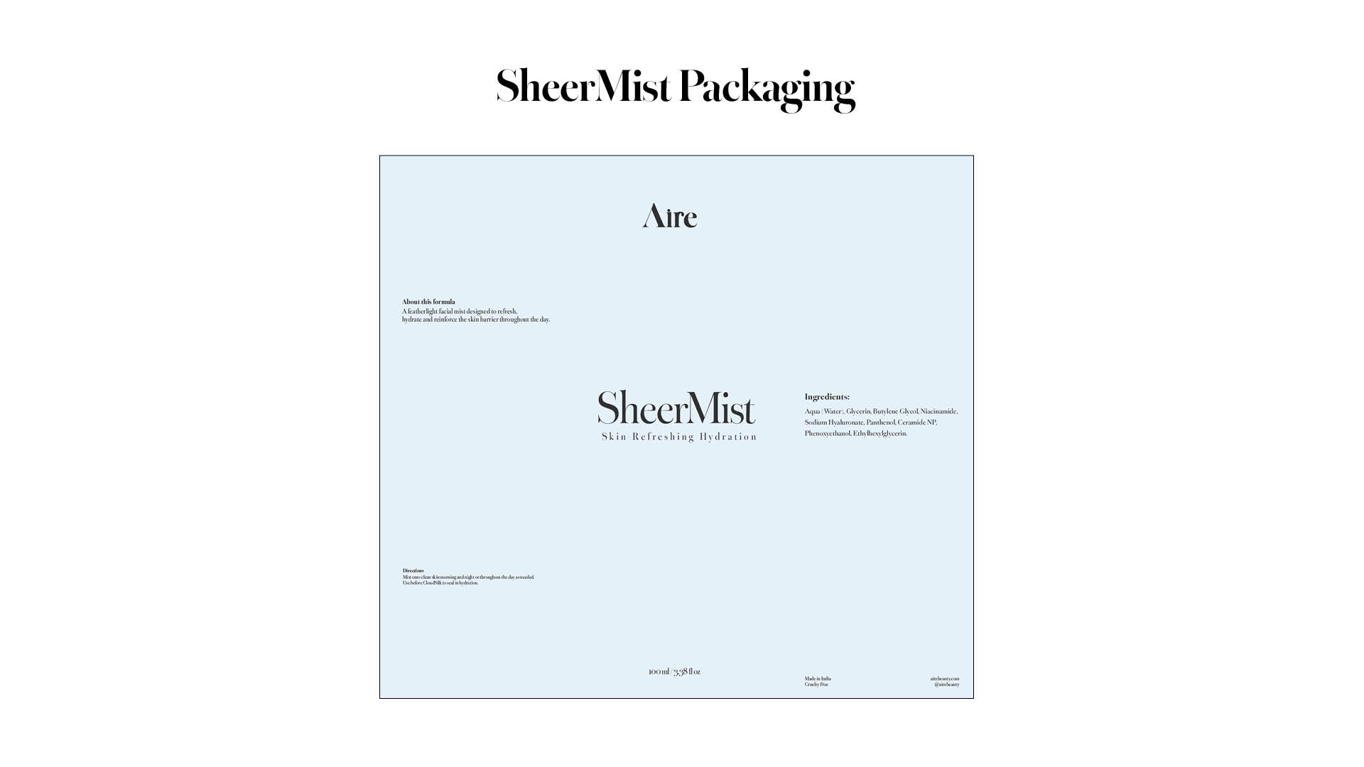 Aire Sheermist packaging