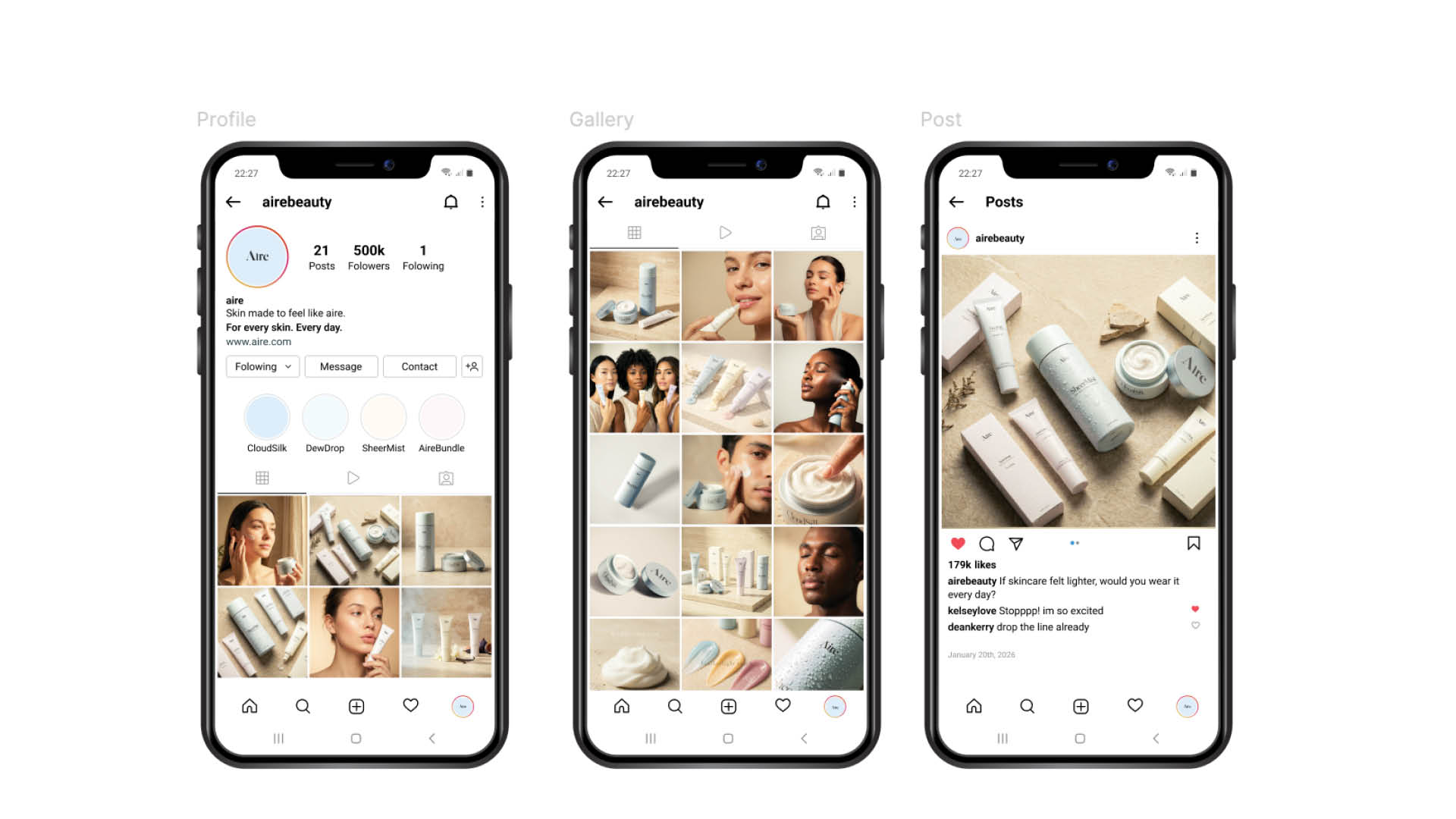 Aire social media applications