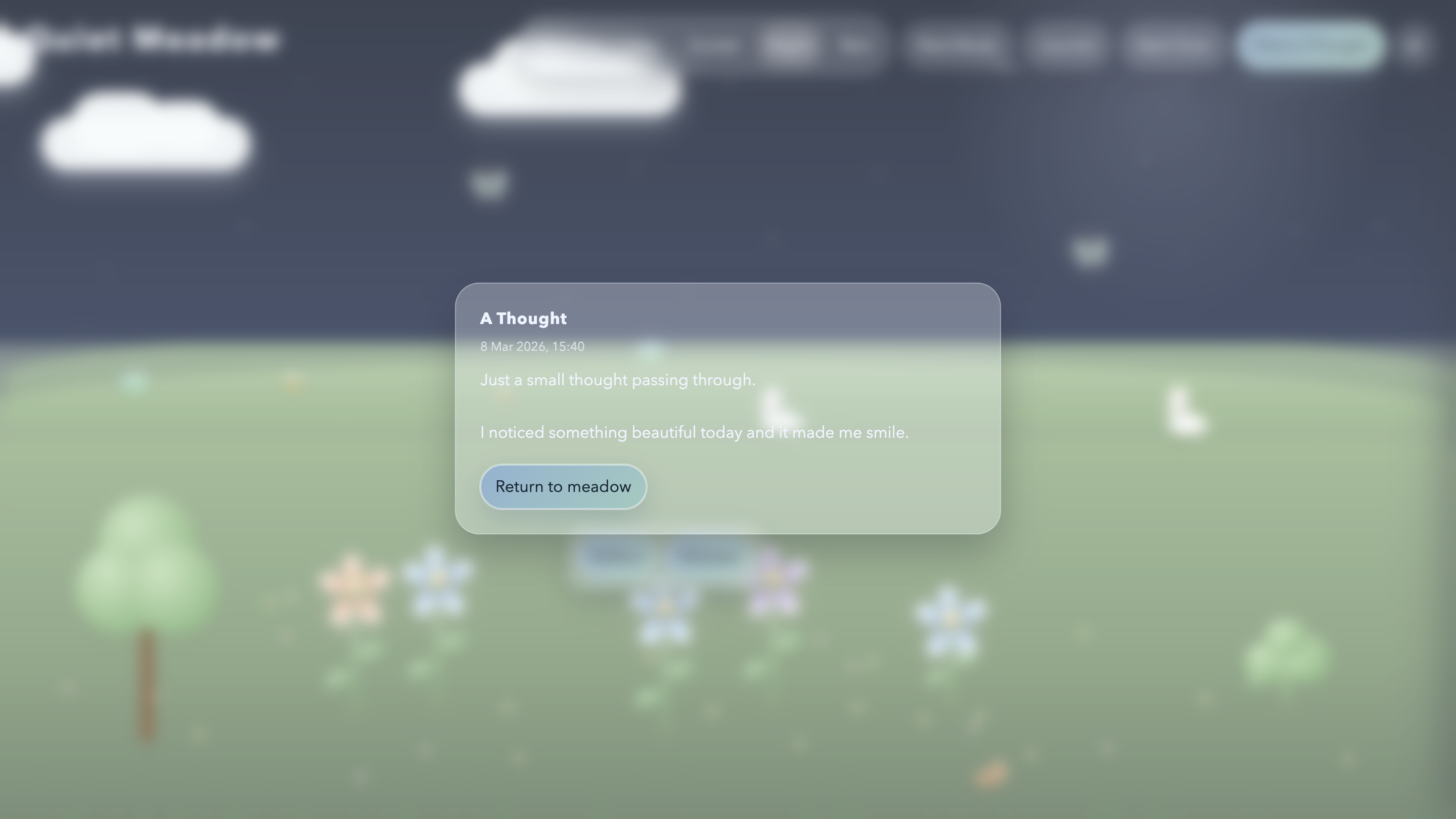 Quiet Meadow thought planting flow